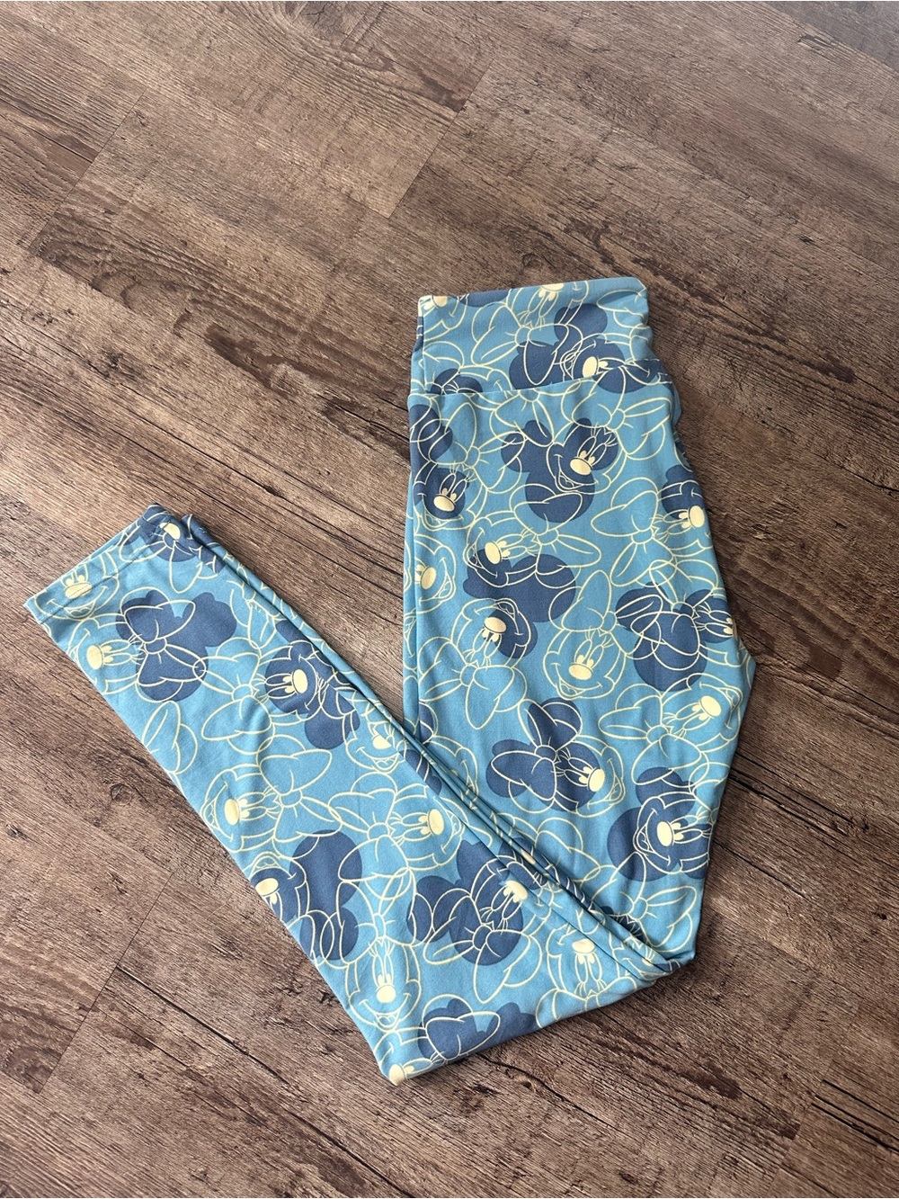 NWOT LuLaRoe Disney Minnie Mouse Blue Leggings OS One Size